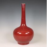 China, a copper-red-glazed bottle vase, 19th century,