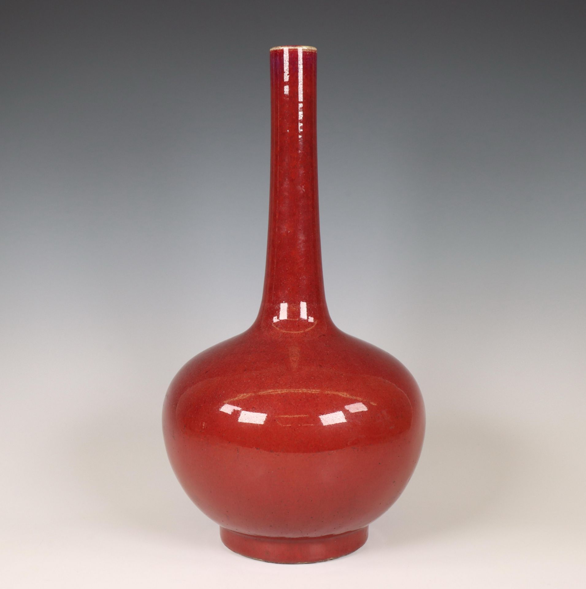 China, a copper-red-glazed bottle vase, 19th century,