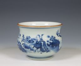 China, a blue and white porcelain water-pot, 20th century,