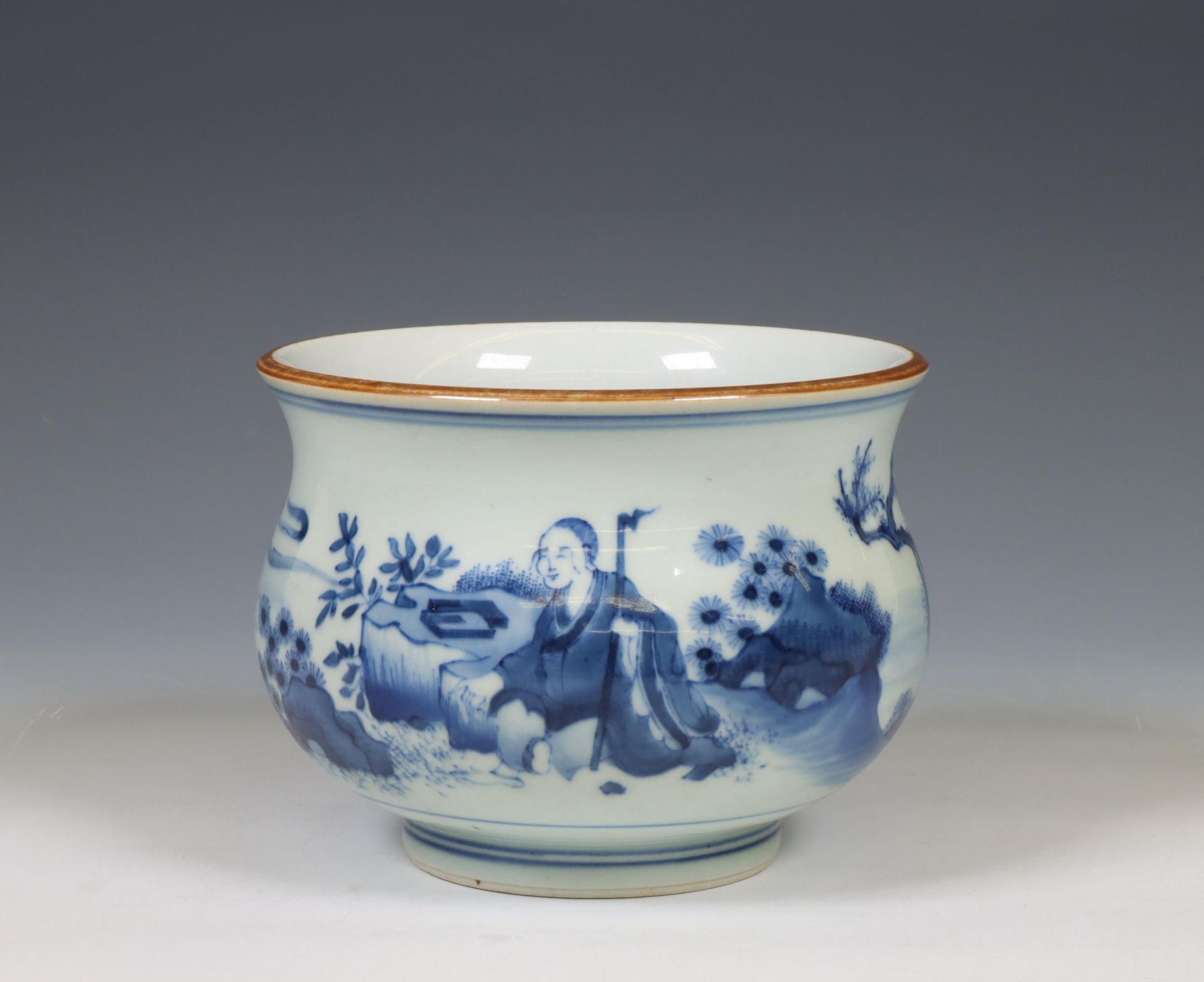 China, a blue and white porcelain water-pot, 20th century,