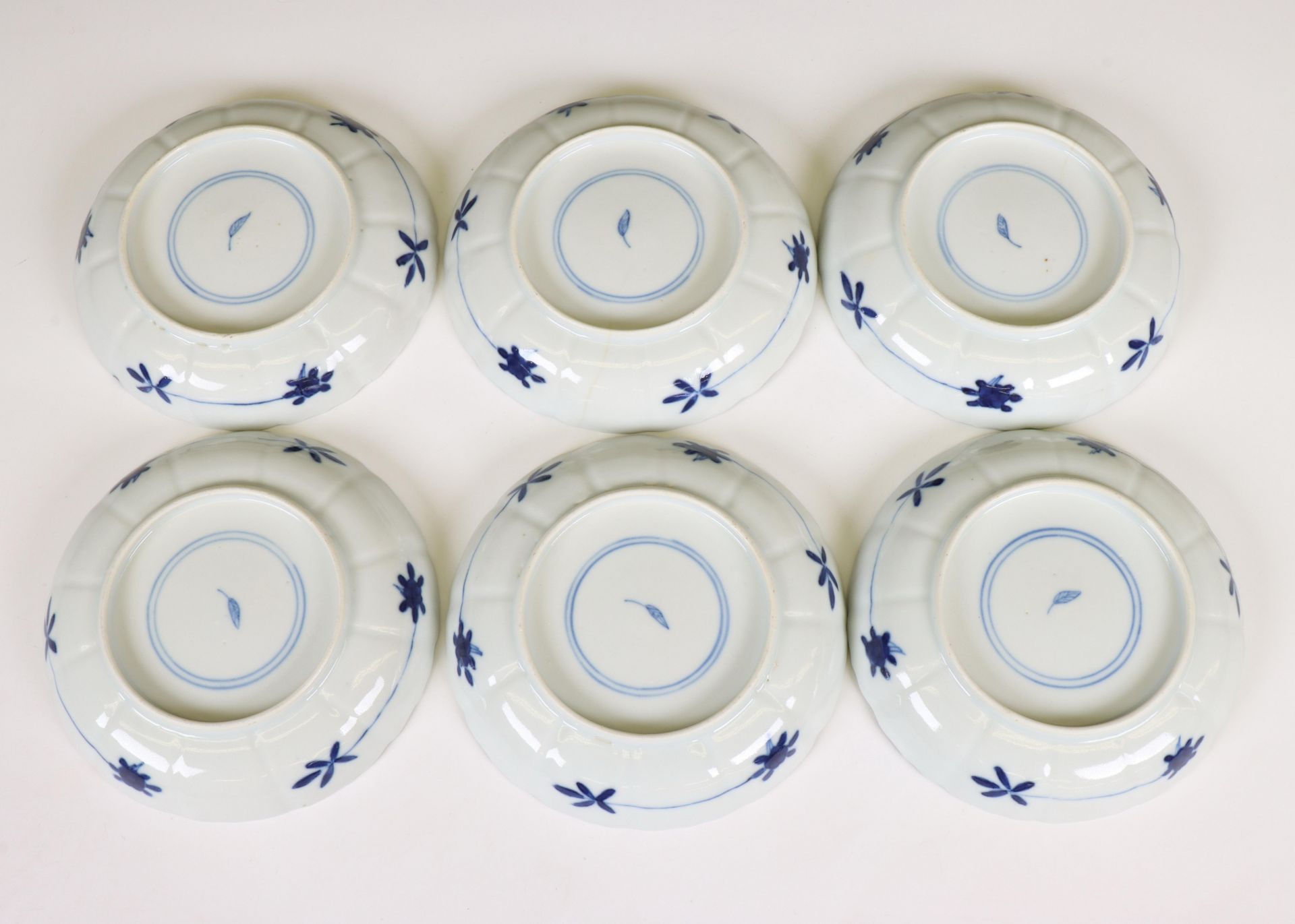 China, a set of ten blue and white porcelain cups and six saucers, 19th century, - Image 2 of 5