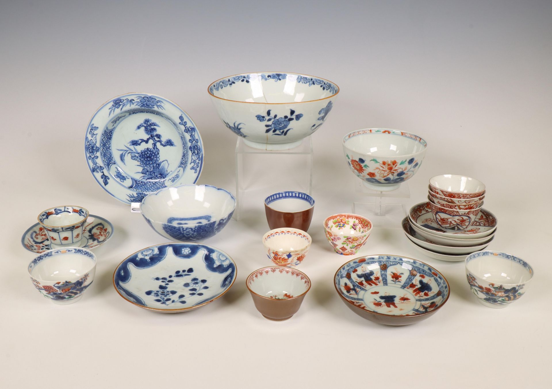 China and Japan, a collection of Imari and blue and white porcelain, 18th century and later,