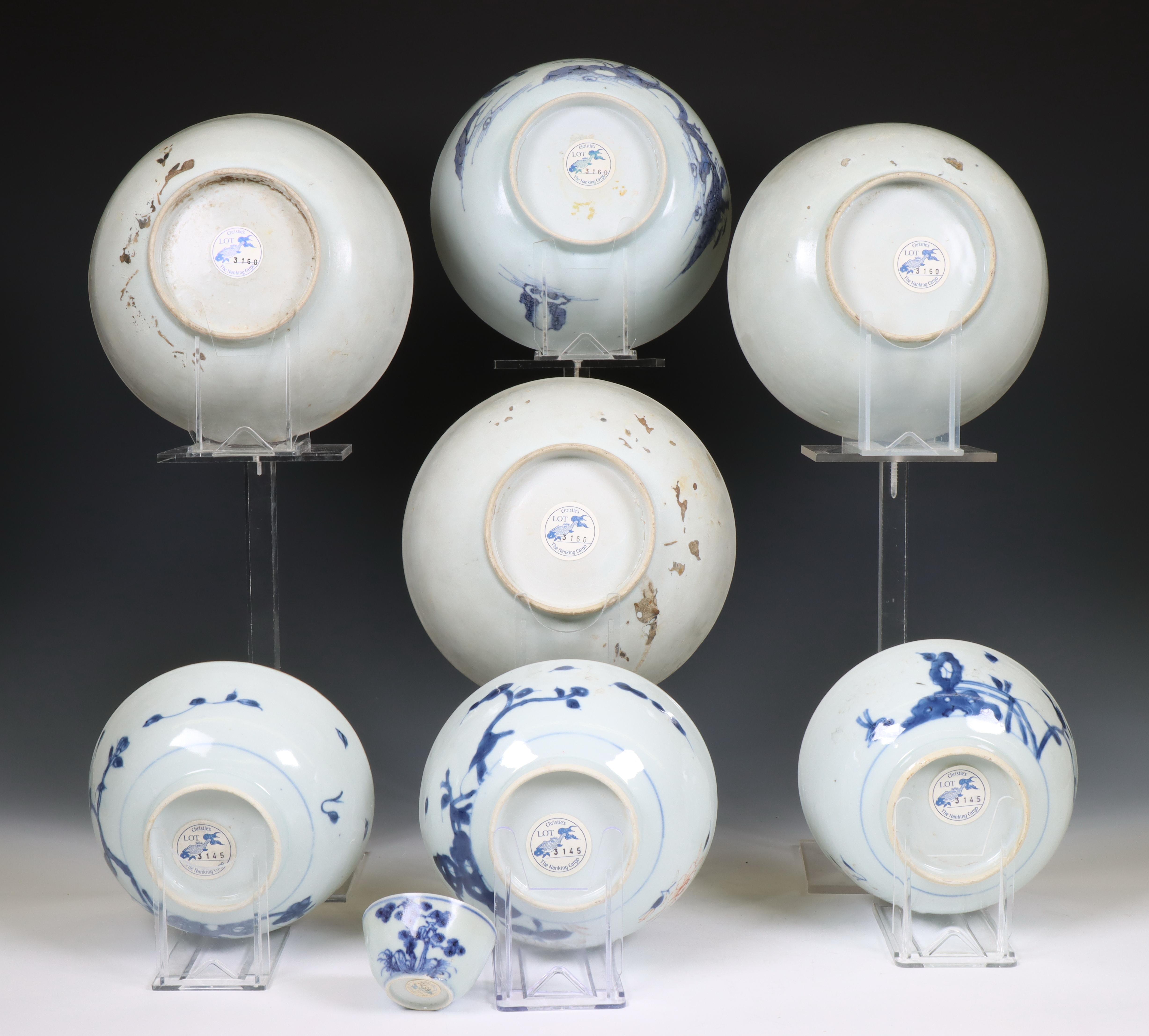 China, a collection of blue and white and white-glazed 'Nanking Cargo' porcelain, Qianlong period, c - Image 2 of 3