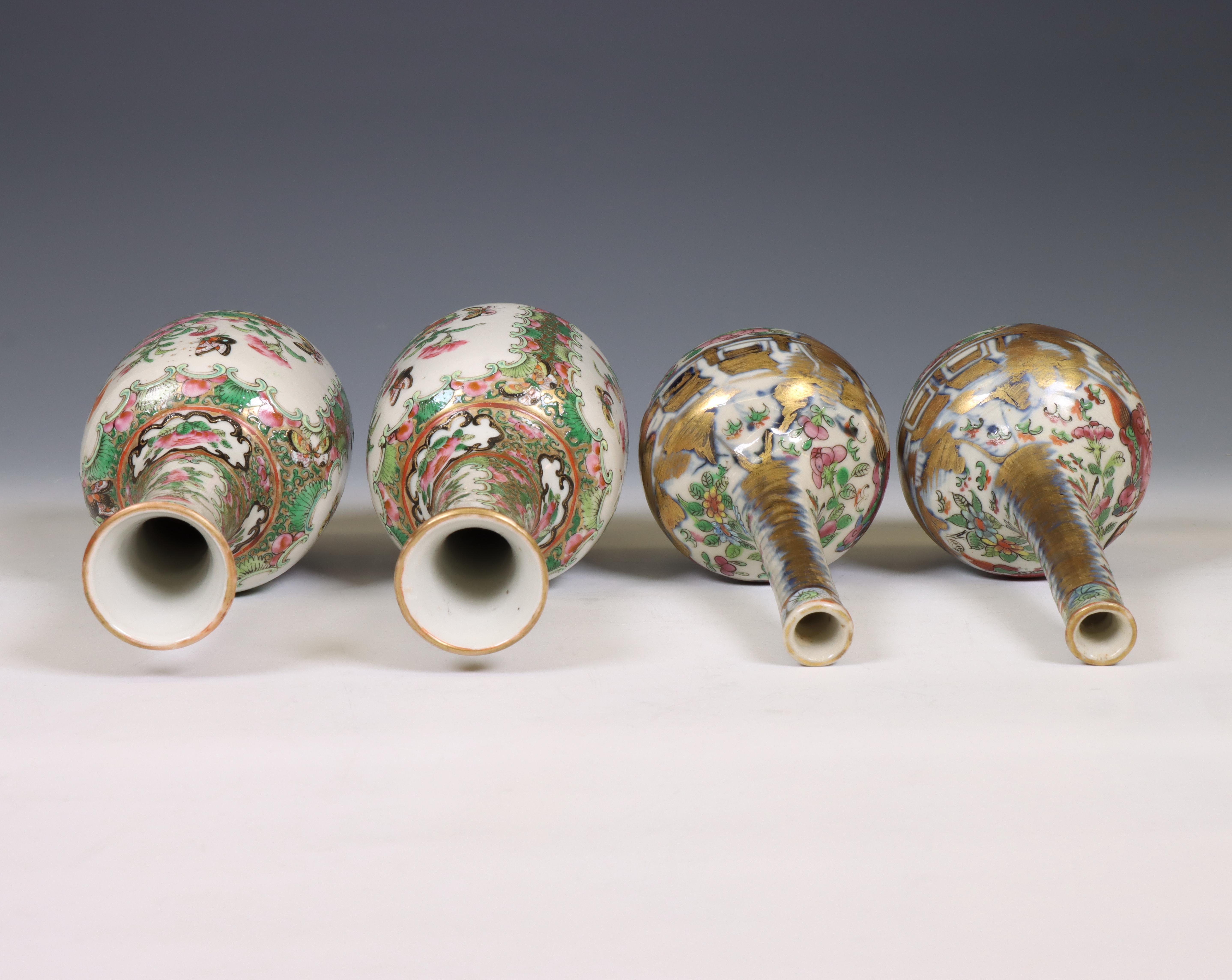 China, two pairs of Canton famille rose porcelain vases, ca. 1900, - Image 4 of 6