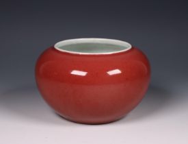 China, sang-de-boeuf-glazed porcelain jar, 20th century,