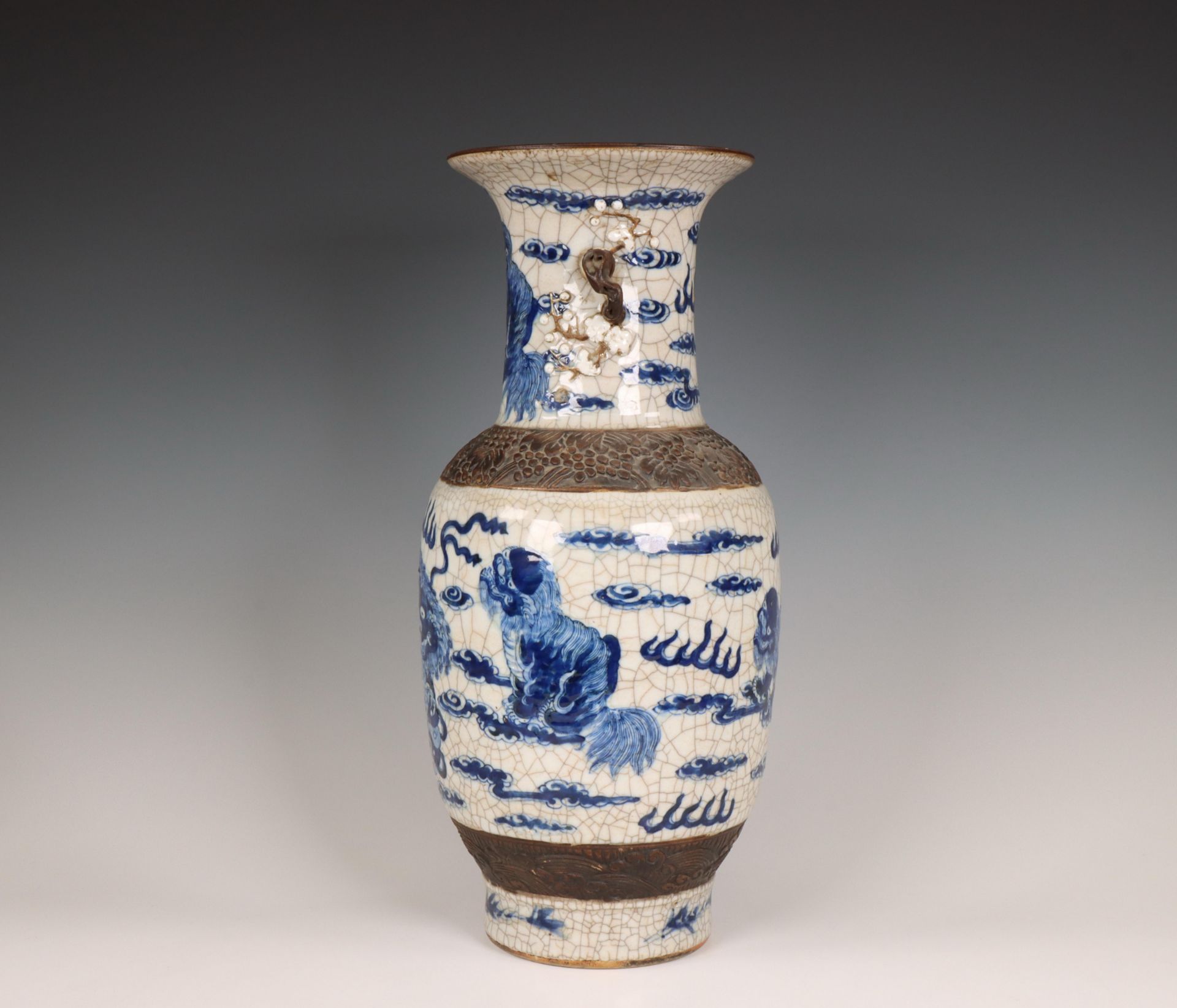 China, a blue and white porcelain baluster vase, ca. 1900, - Image 6 of 6