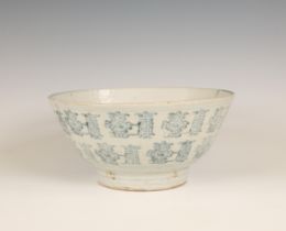 China, blue and white 'Shou character' bowl, ca. 1900,