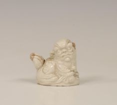 China, Dehua porcelain 'Buddhist lion' water dropper, late Qing dynasty (1644-1912),