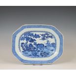 China, a blue and white porcelain serving tray, Qianlong period (1736-1795),