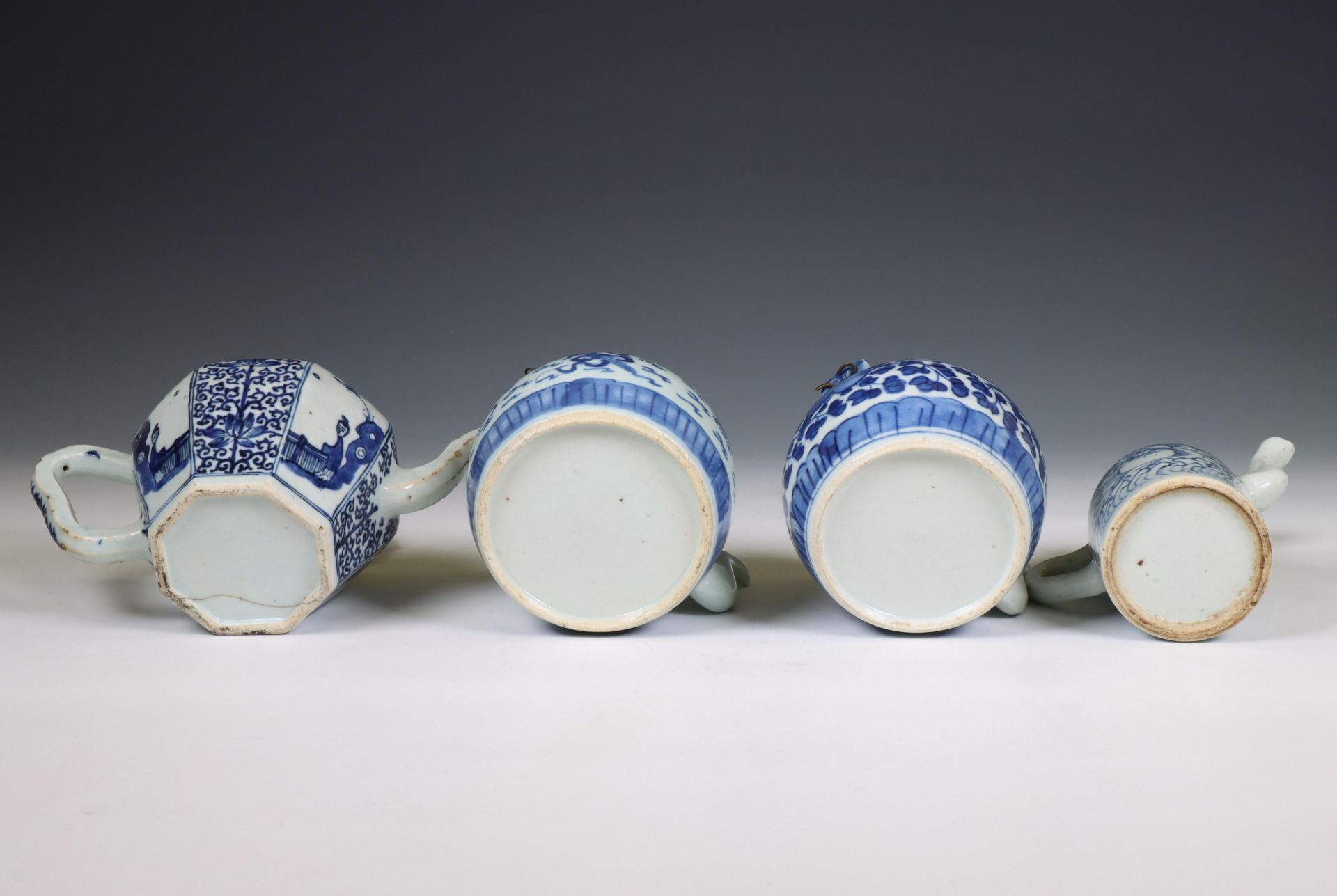 China, a collection of blue and white porcelain teapots, 19th-20th century, - Image 2 of 3