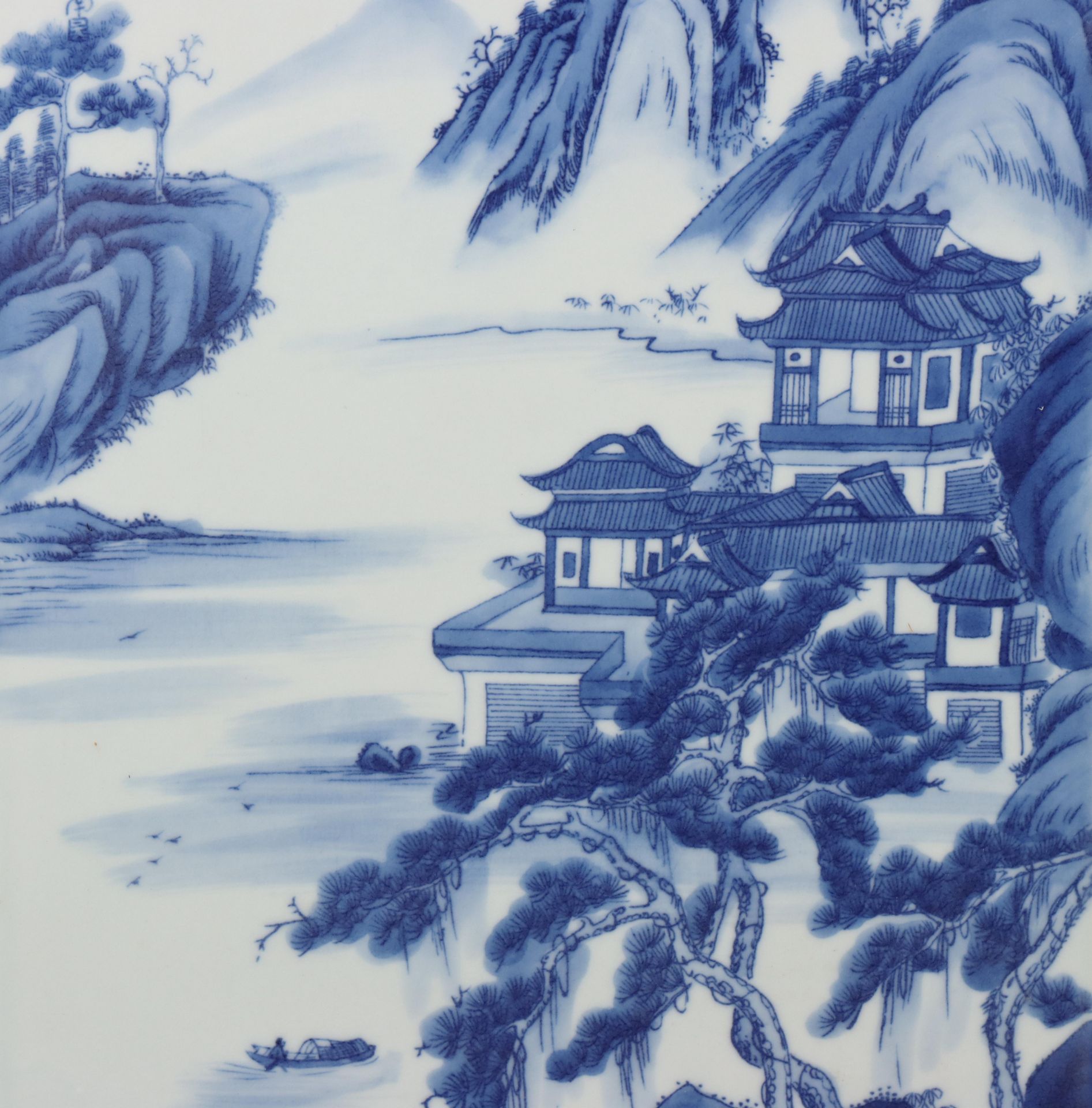 China, blue and white porcelain tile panel - Image 4 of 6