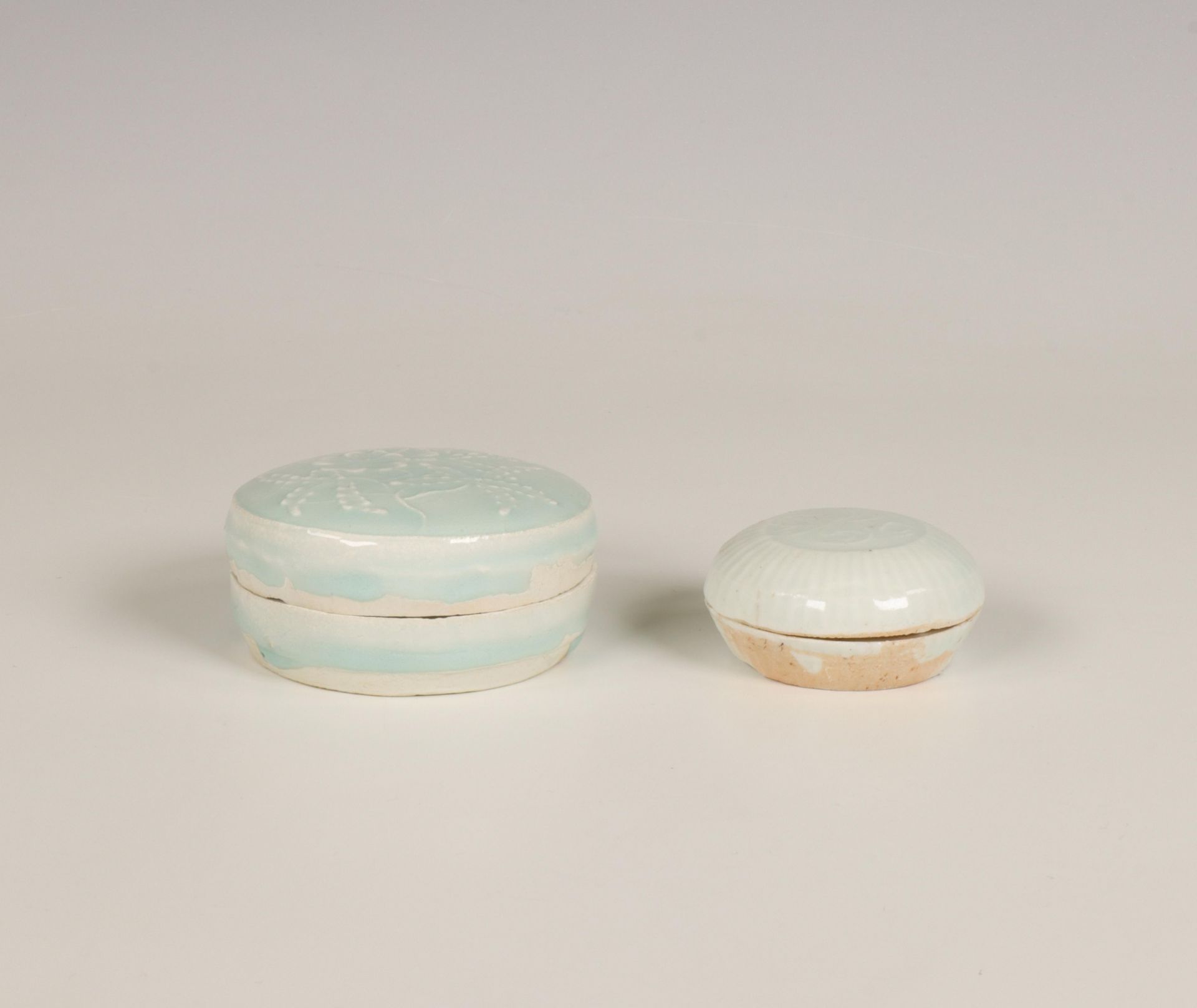 China, two Qingbai porcelain cosmetics boxes, Song dynasty (960-1279),