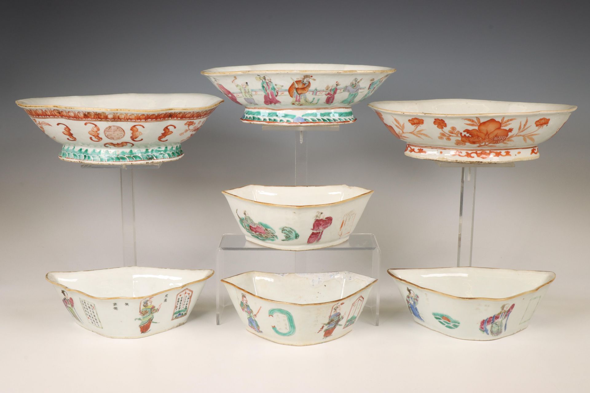 China, collection of famille rose 'Wu Shuang Pu' and figural porcelain, late 19th century,