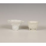 China, two Dehua porcelain cups, 17th/ 18th century,