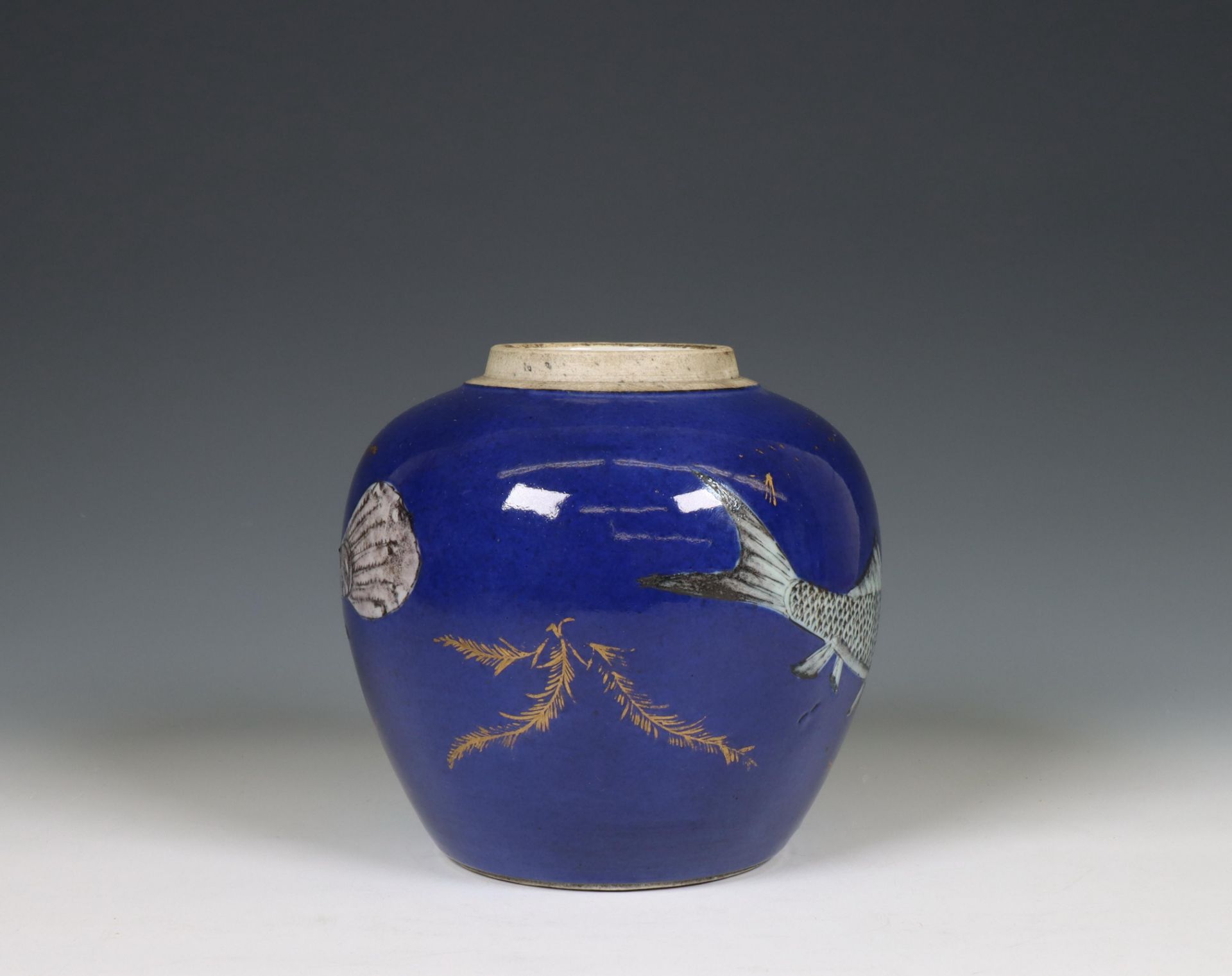 China, a powder-blue ground 'carp' jar, 19th century, - Image 3 of 7