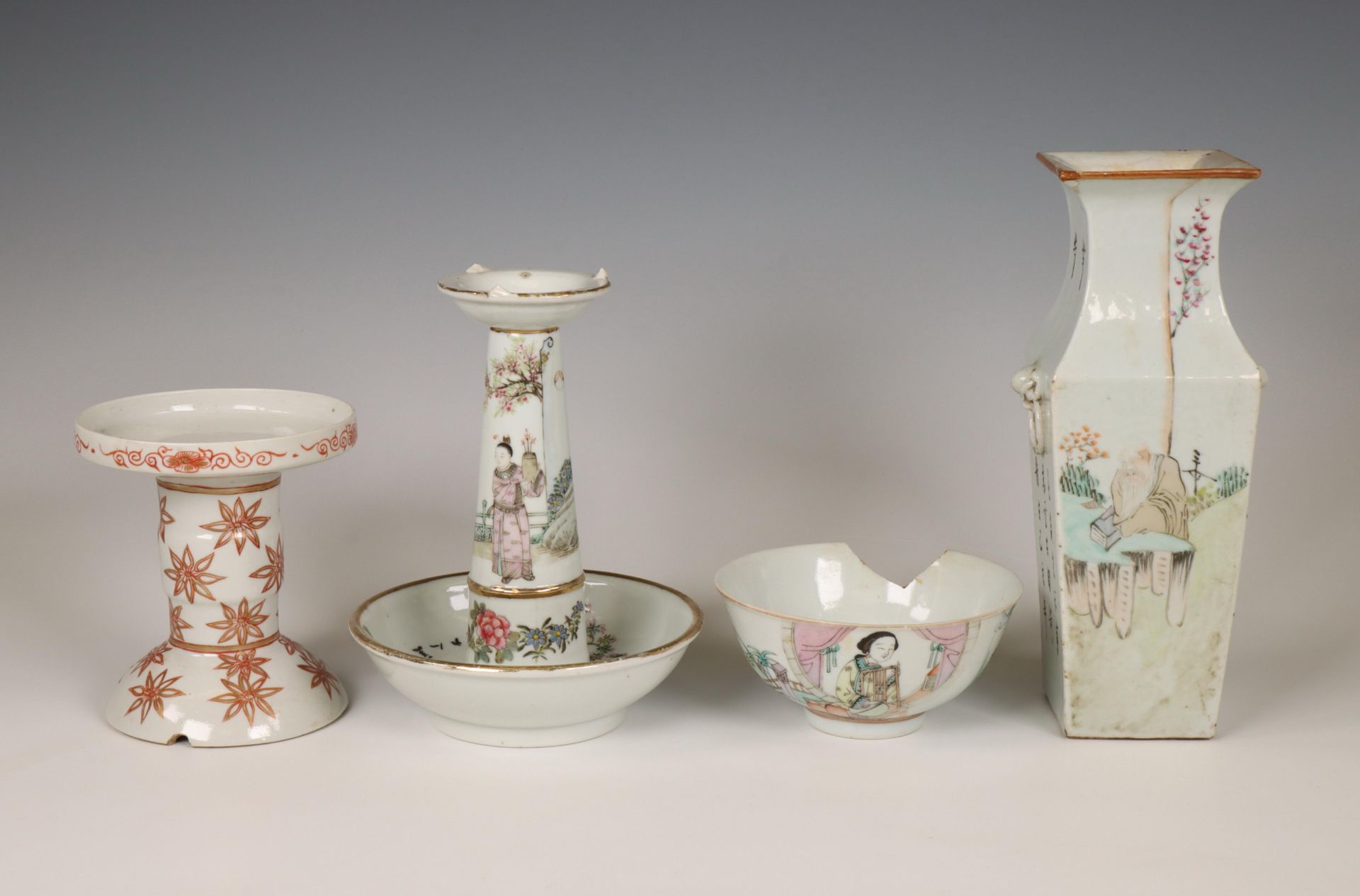 China, a small collection of famille rose porcelain, 20th century,