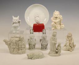 China, a collection of Dehua and white-glazed porcelain, mainly 20th century,