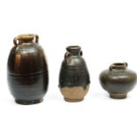 China, three brown-glazed vessels, Song dynasty (960-1279),