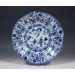 China, Transitional blue and white porcelain dish, mid 17th century,