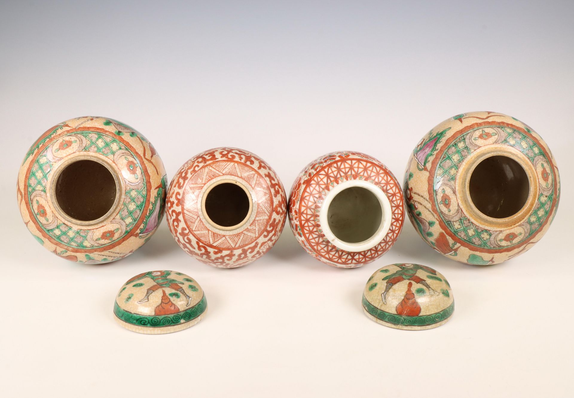 China, four porcelain ginger jars, 19th century, - Image 3 of 3