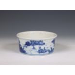 China, Canton blue and white porcelain brush washer, 19th century,