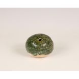 China, a green-glazed earthenware whistle, probably Eastern Han dynasty (25-220 BC),