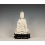 China, Dehua porcelain figure of a seated Guanyin, 20th century,