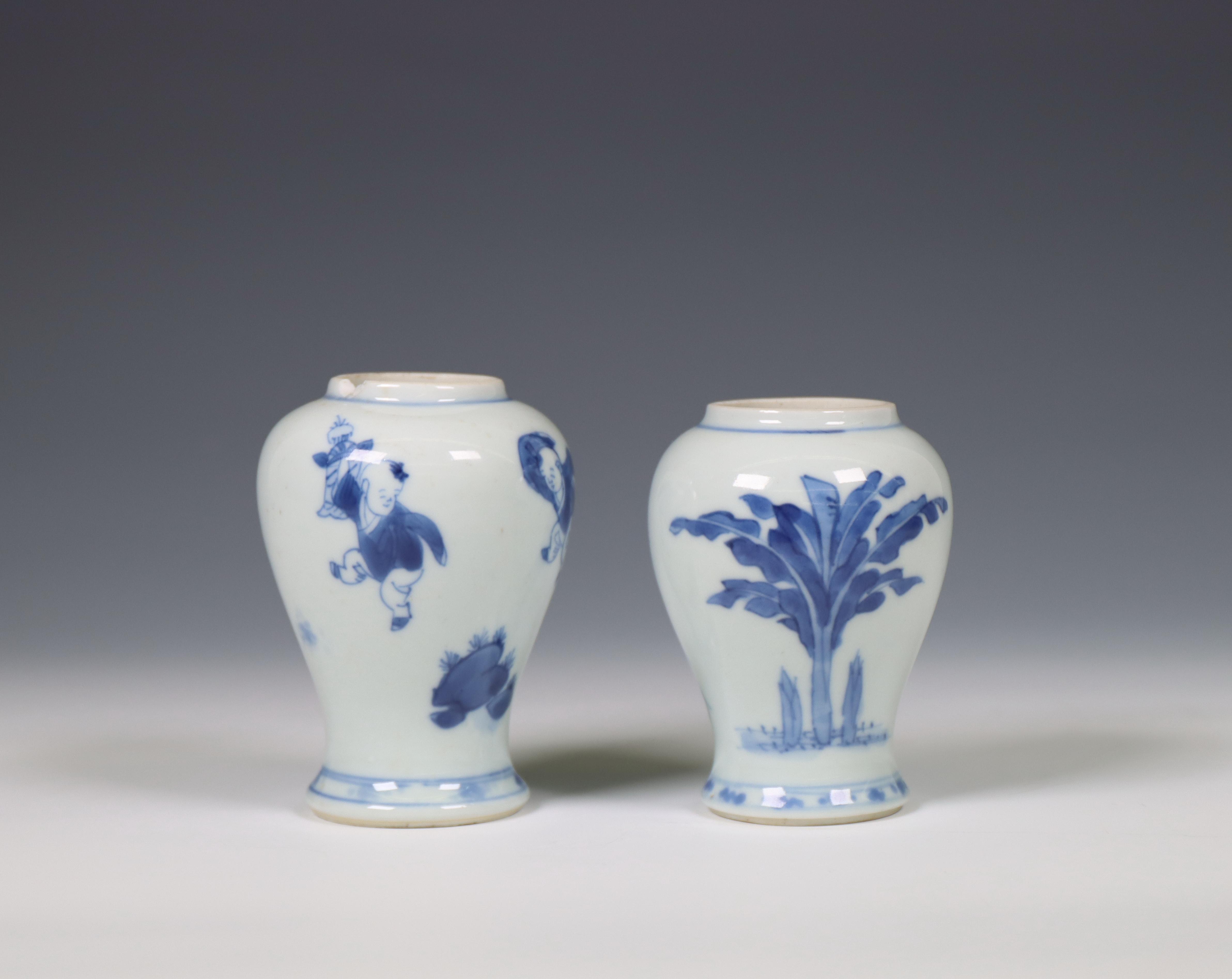 China, two blue and white porcelain jarlets, Kangxi period (1662-1722), - Image 2 of 6