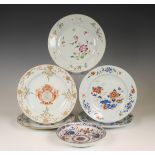 China, small collection of porcelain plates, 18th century,