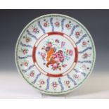 China, famille rose porcelain 'Lowestoft' dish, 19th century,