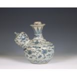 China, a Ming-style blue and white porcelain kendi, ca. 1900,
