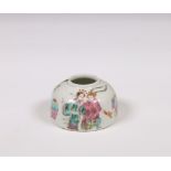 China, famille rose porcelain ink pot, late Qing dynasty (1644-1912),