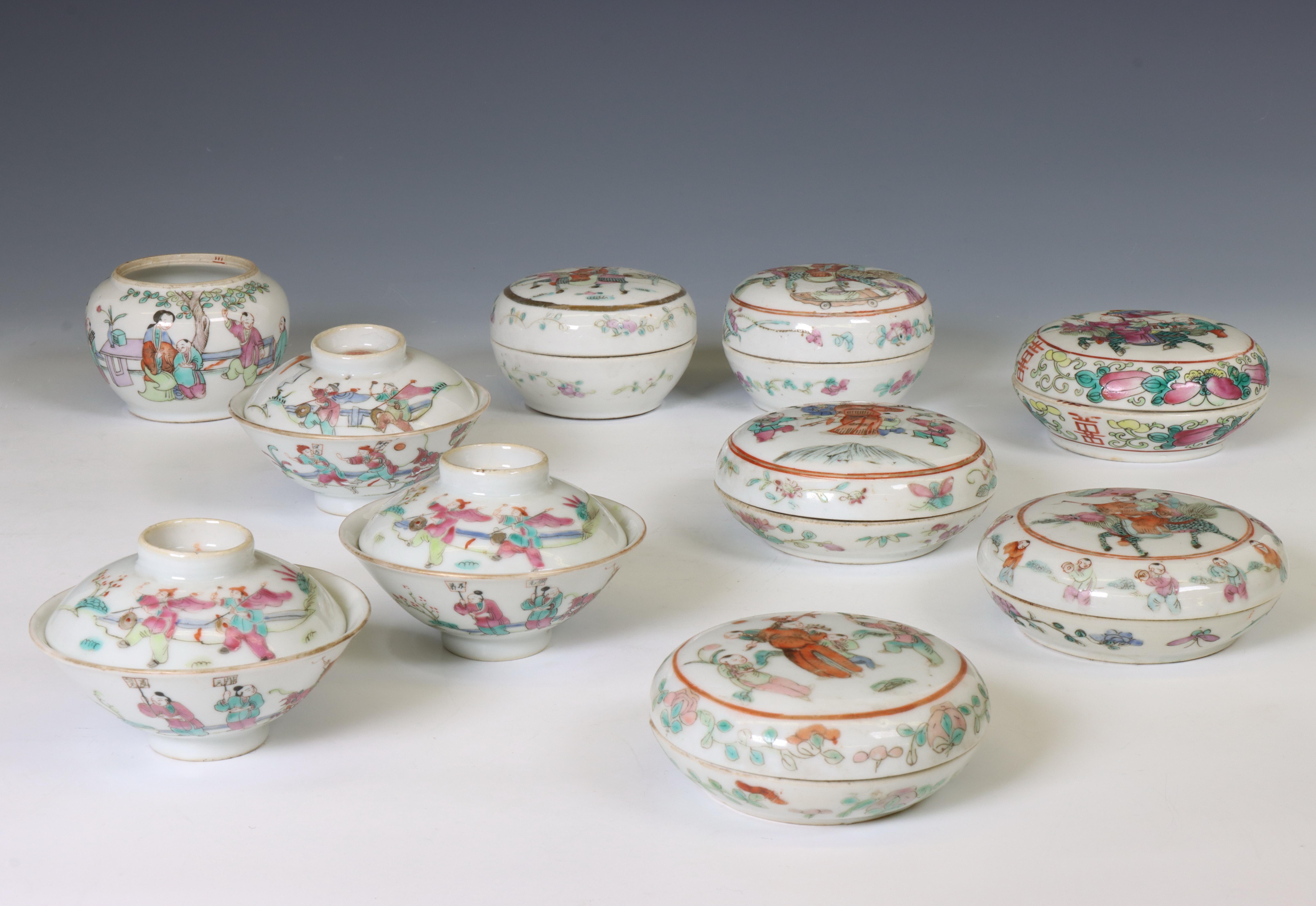China, a collection of famille rose 'boys' porcelain, 19th-20th century,
