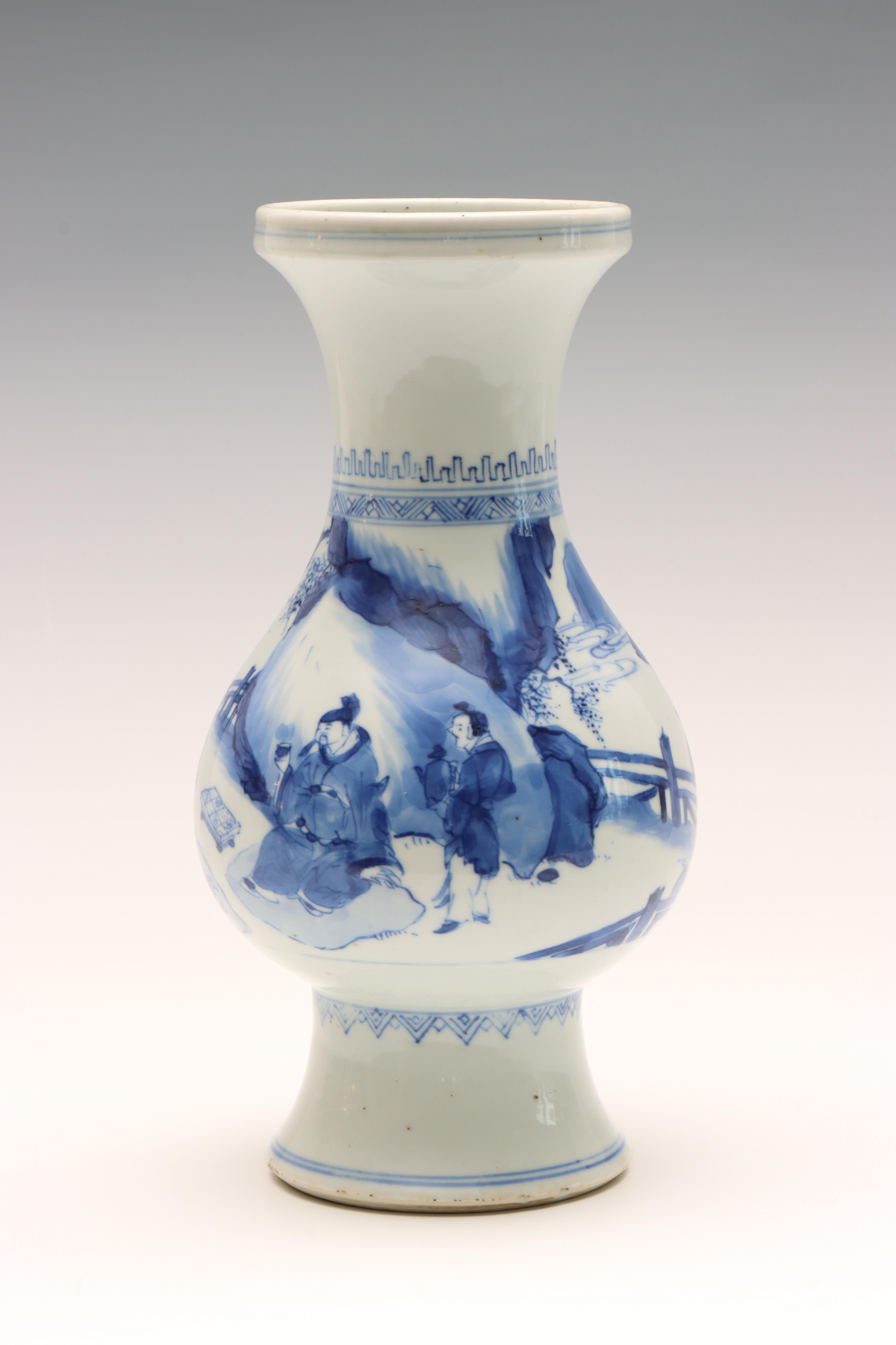 China, blue and white Transitional porcelain 'scholars' vase, mid-17th century, - Image 9 of 16