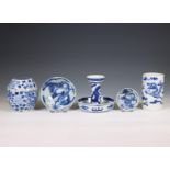 China, a collection of blue and white 'dragon' porcelain, 19th-20th century,