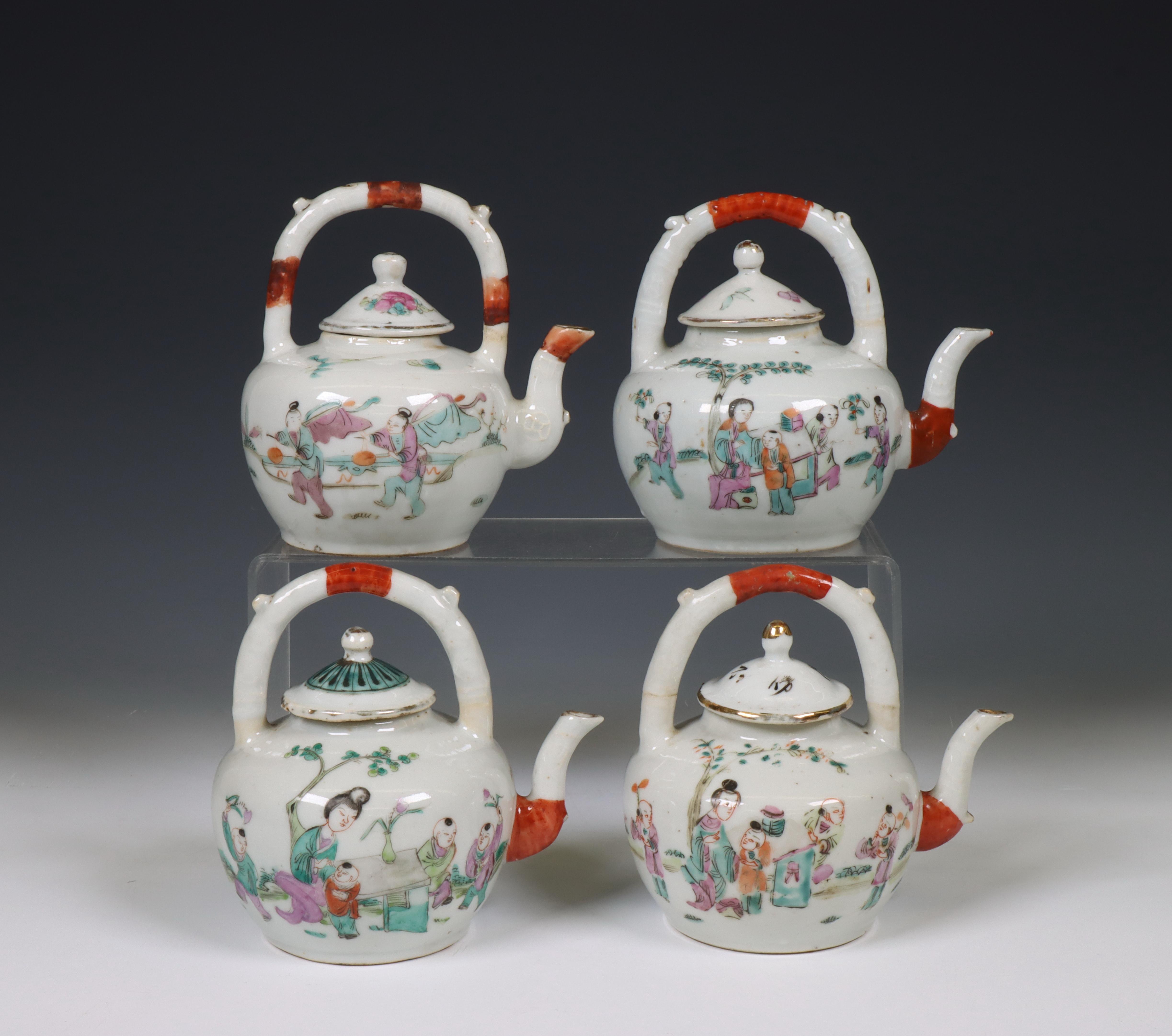 China, four famille rose porcelain teapots and covers, 19th-20th century, - Image 3 of 3