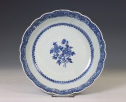 China, a blue and white porcelain dish, Qianlong period (1736-1795),