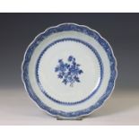 China, a blue and white porcelain dish, Qianlong period (1736-1795),