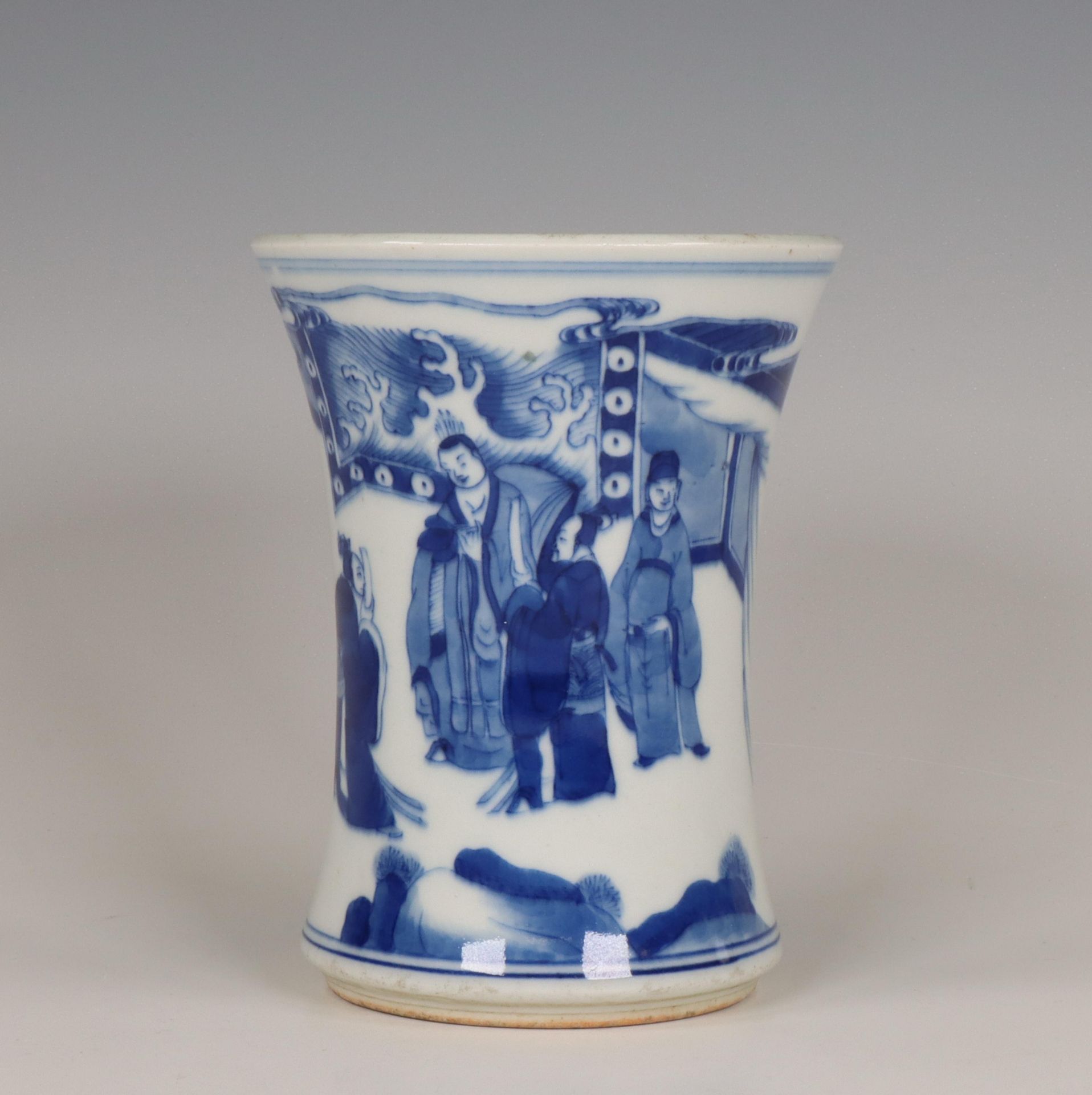 China, a blue and white porcelain brush-pot, bitong, Kangxi period (1662-1722),