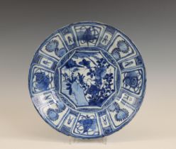 China, blue and white 'kraak porselein' dish, Wanly period (1573-1619),