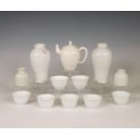 China, a collection of monochrome white-glazed porcelain,