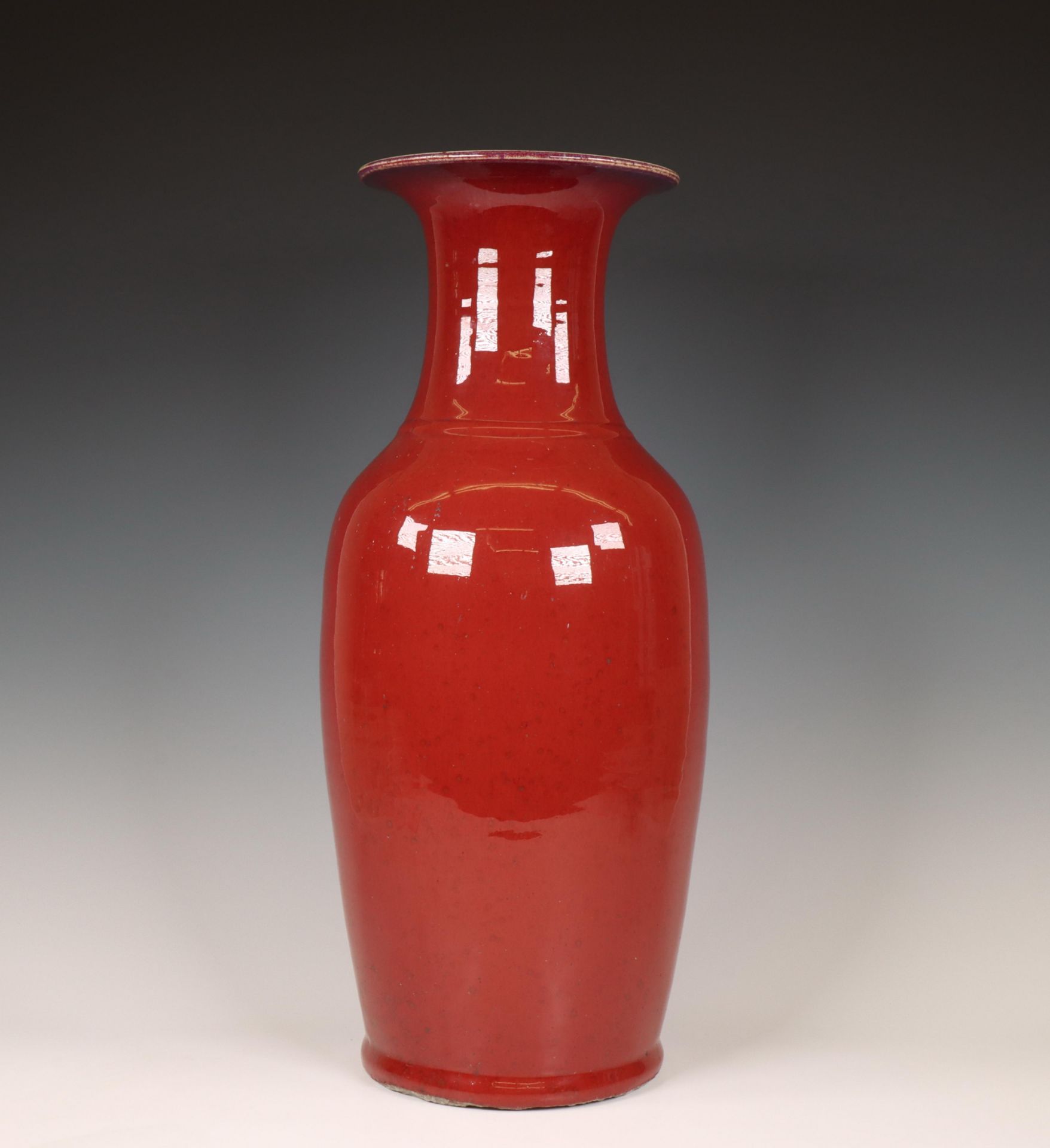 China, a large copper-red-glazed baluster vase, 19th century, - Image 3 of 6