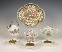 China, small collection of famille rose and verte porcelain, 19th-20th century,