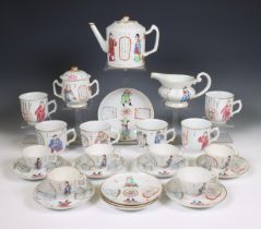 China, a famille rose porcelain 'Wu Shuang Pu' tea- and coffee service, 20th century,