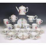 China, a famille rose porcelain 'Wu Shuang Pu' tea- and coffee service, 20th century,