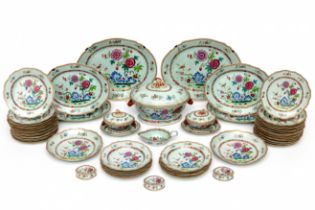 China, a famille rose porcelain part dinner service, Qianlong period (1736-1795),