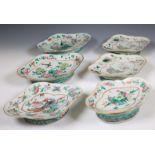 China, six famille rose porcelain tazza's, 20th century,