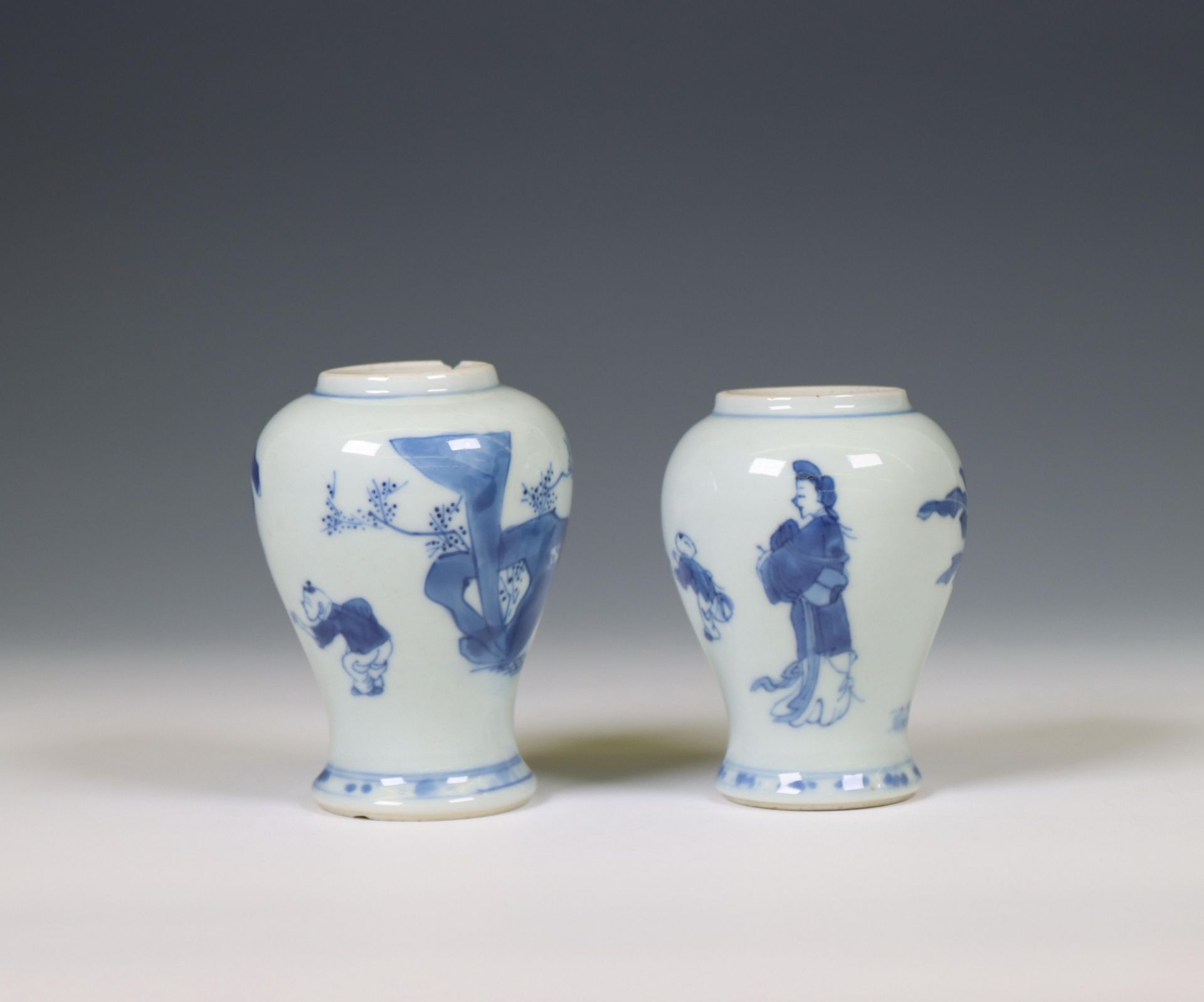 China, two blue and white porcelain jarlets, Kangxi period (1662-1722), - Bild 6 aus 6