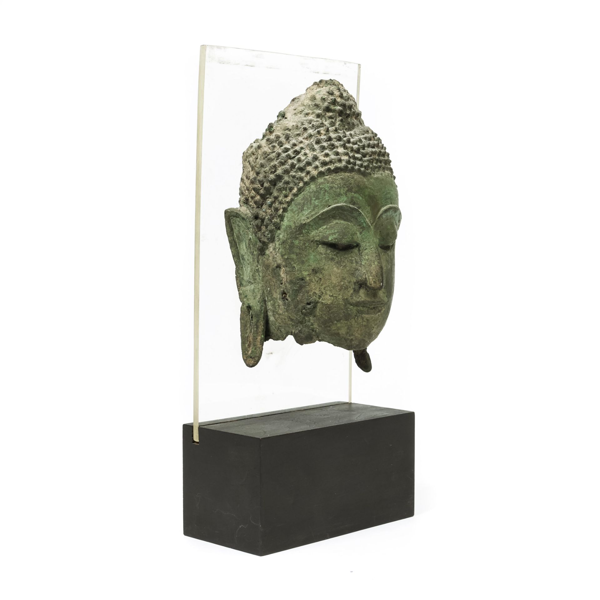 Thailand, a bronze fragment of a Buddha head, Sukhotay, 16th-17th century. - Image 3 of 4