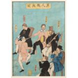 Japan, two woodblock prints, one by Utagawa Yoshikazu (act. 1850-1870) the other Utagawa Yoshitomi (